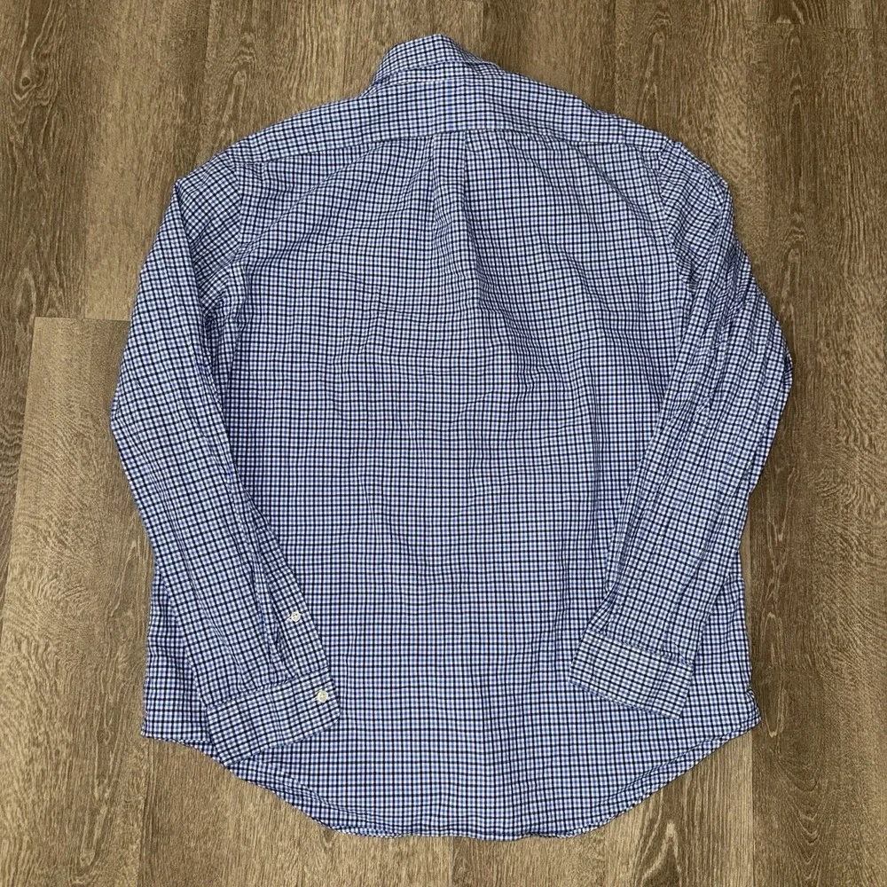Polo Ralph Lauren Long Sleeve Button Down Oxford Shirt Men's XL Blue White Check